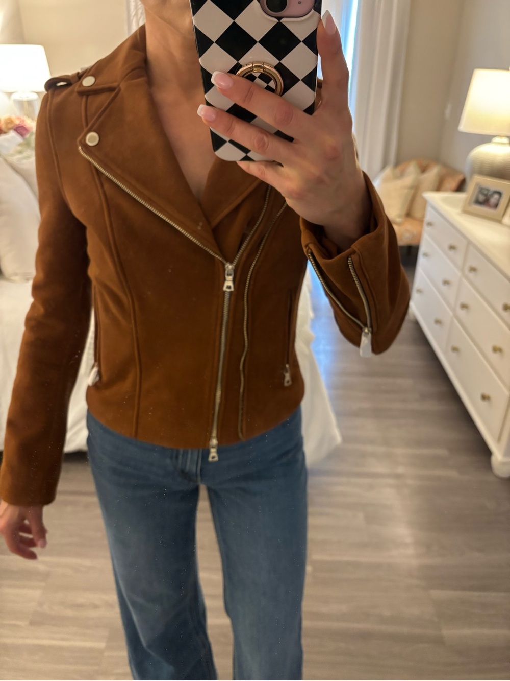 Intermix Exclusive Goat Suede Moto Jacket in Brown NWT 🤎 - Picture 4 of 10